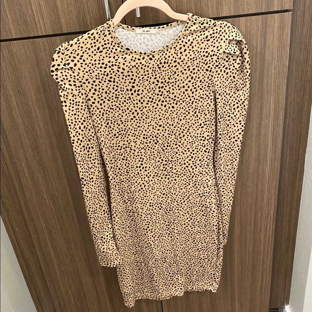 Leopard Print Long Sleeve Dress